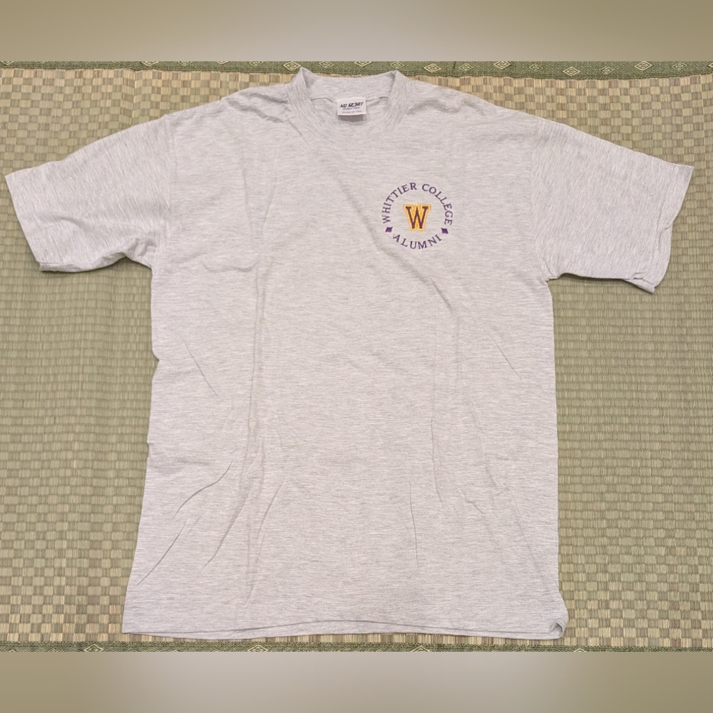 Vintage Whittier College T-shirt Heather Light Gray Men's Size Medium Made in US